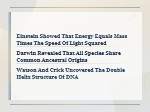 Examples of Rephrased Sentences for Major Scientific Discoveries